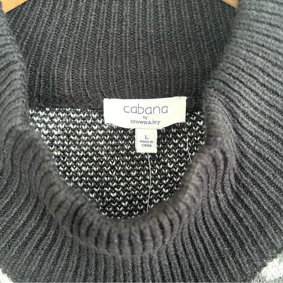 NWT Cabana by Crown & Ivy | Animal Print Mock Neck Tunic Sweater | Size Large - Picture 4 of 8